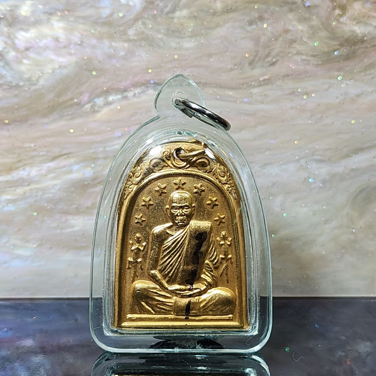 Jin Thai Fo Pai - KRUBA KAMPENG古巴康斌佛历2556第二期七星双尾壁虎自身牌（透明防水壳）