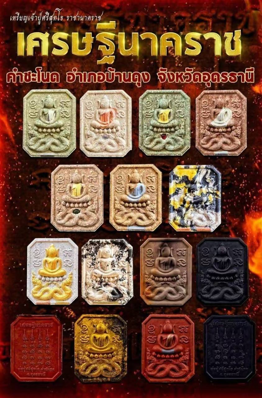 Phra Somdej Song Payanak Kuu 
崇迪骑双水龙佛牌 现物实拍 | Jin Thai Fo Pai