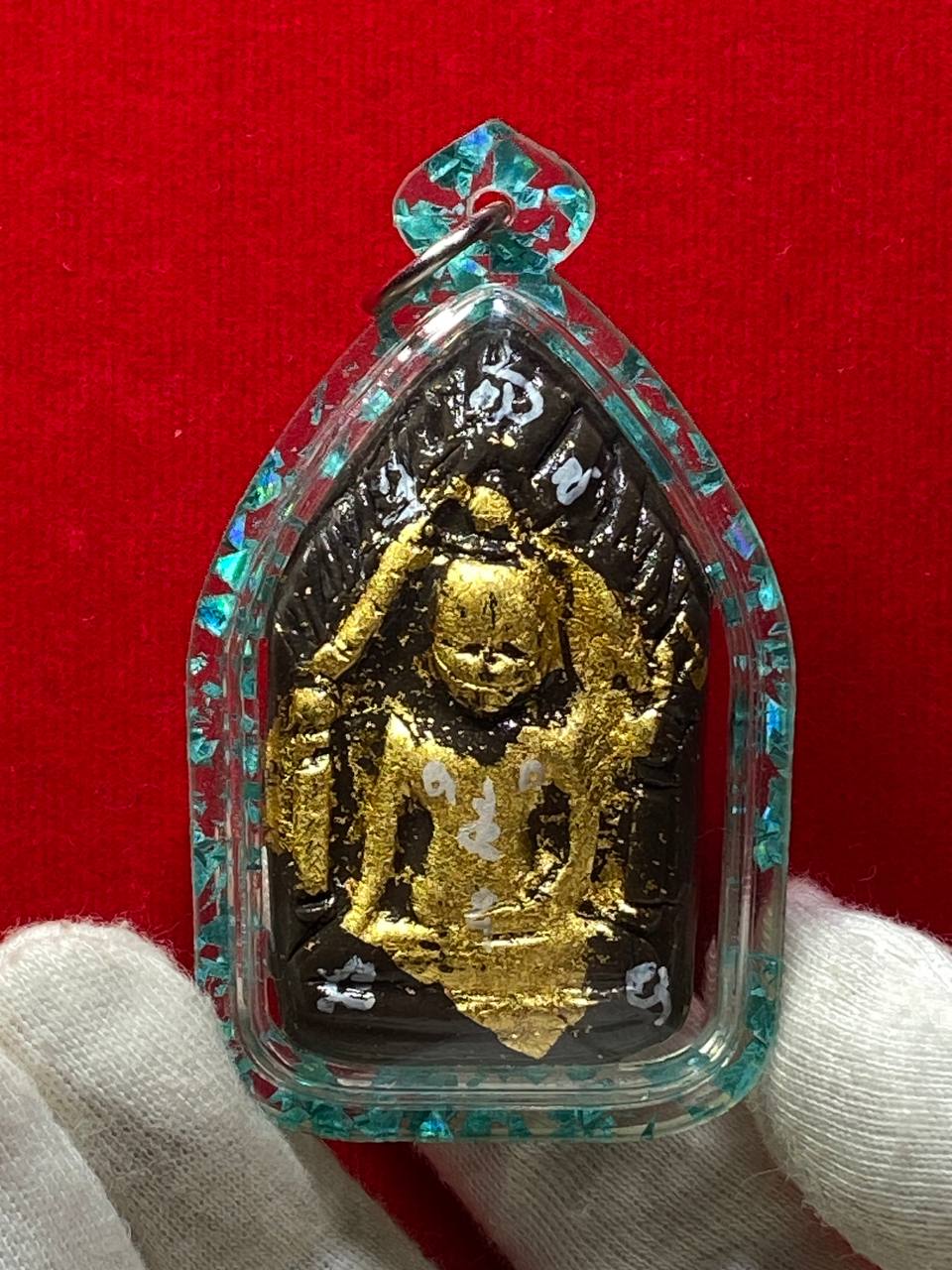 Jin Thai Fo Pai - ARCHAN RICH阿赞沥百万富翁桃花坤平（青蓝色亚克力防水壳）现物实拍