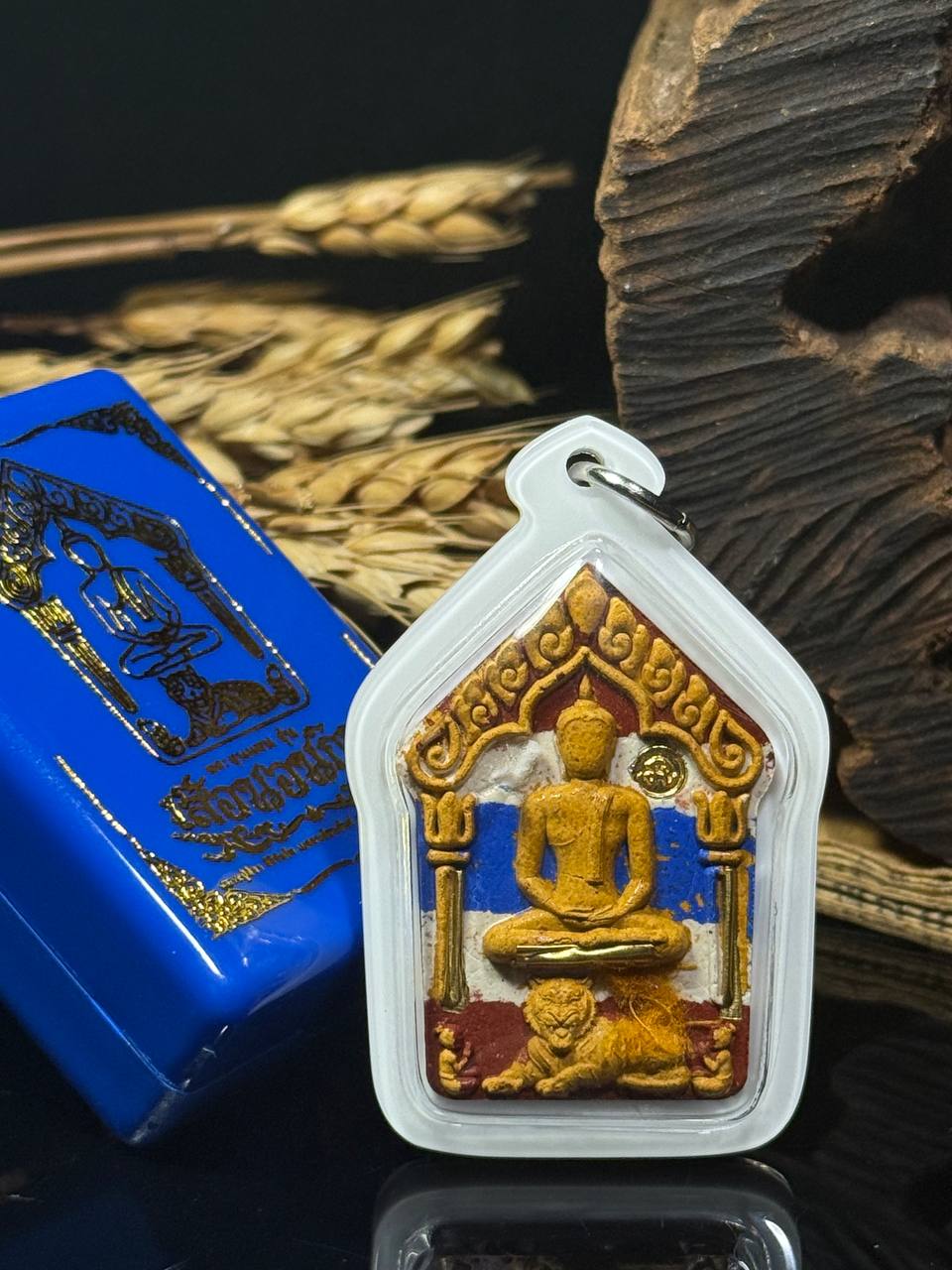 黎逸府Wat Ban Non Duea寺著名师父龙婆玛哈西拉（LP Mahasila）与阿赞布（Phra Ajarn Pu）联手督造【坤平吃睡虎 Phra Khun Phaen Suea Non Kin Model（高级Nam Lerk版）】现物实拍 | Jin Thai Fo Pai