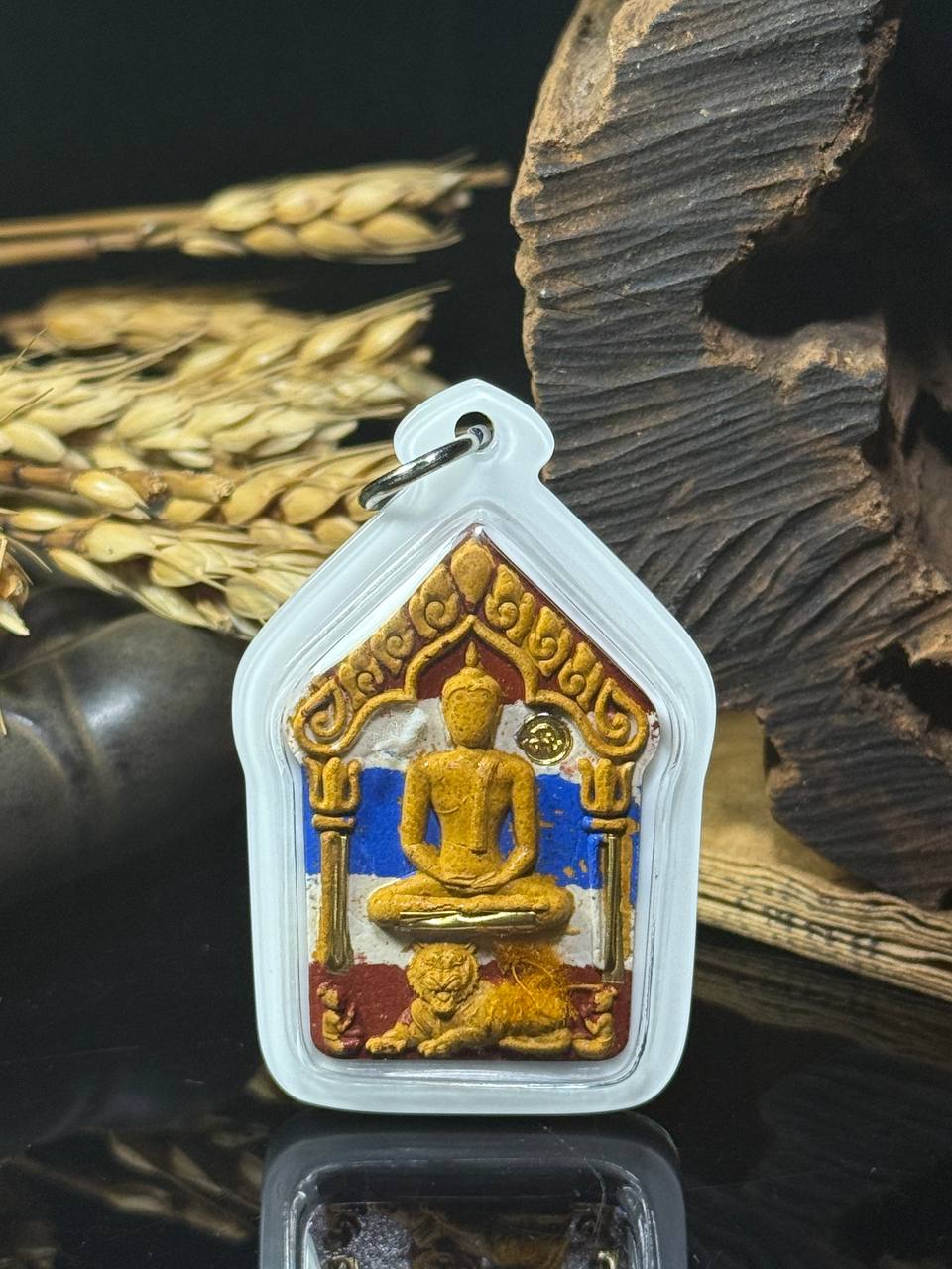 黎逸府Wat Ban Non Duea寺著名师父龙婆玛哈西拉（LP Mahasila）与阿赞布（Phra Ajarn Pu）联手督造【坤平吃睡虎 Phra Khun Phaen Suea Non Kin Model（高级Nam Lerk版）】现物实拍 | Jin Thai Fo Pai